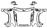 Full Hood, Fender and Mirror Kit pattern for the 2025 Land Rover Defender