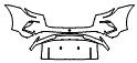 Rear Bumper Kit pattern for the 2025 Porsche Taycan