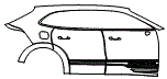 Door and Rear Fender Kit pattern for the 2026 Porsche Cayenne Electric