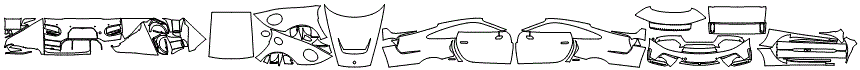 Full Hood, Trunk Lid, Fender, Mirror, Bumper, Door, Spoiler, Rear Fender, Rear Bumper, Roof and Rocker Panel Kit pattern for the 2025 Universal All