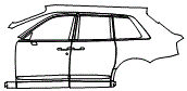 Door and Rear Fender Kit pattern for the 2020 Rolls Royce Cullinan