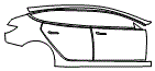 Door and Rear Fender Kit pattern for the 2024 Tesla Model 3 (Previous Generation)