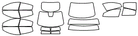 Tint Kit pattern for the 2020 Toyota Yaris Hatchback
