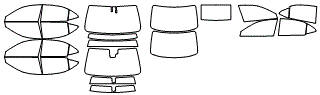 Tint Kit pattern for the 2015 Lexus IS 250