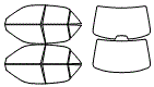 Tint Kit pattern for the 2005 Lexus IS 300