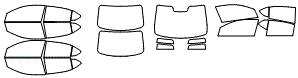 Tint Kit pattern for the 2024 Mitsubishi Mirage G4