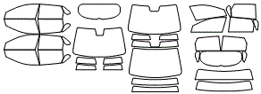 Tint Kit pattern for the 2020 Hyundai Elantra GT